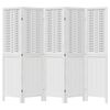 vidaXL Biombo com 5 pain&eacute;is madeira de paulownia maci&ccedil;a branco