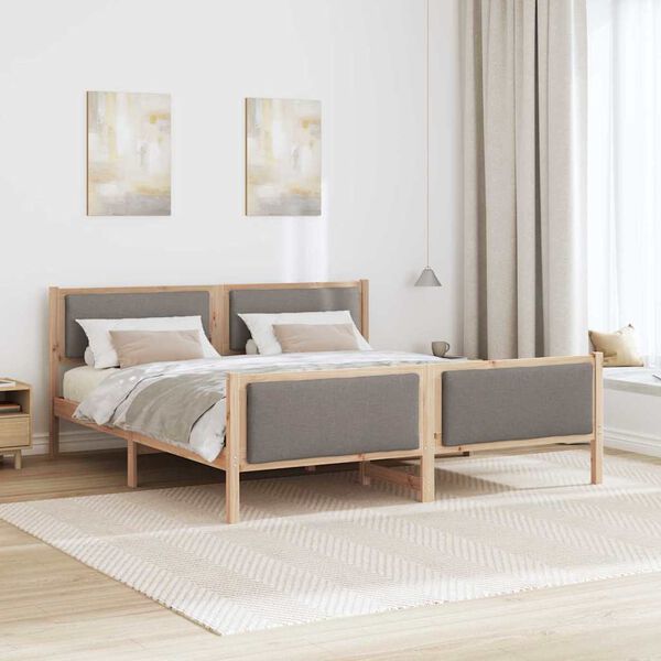 vidaXL Estrutura da Cama Cinzento-acastanhado 180 x 200 cm tecido