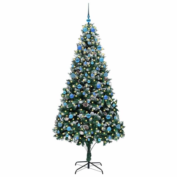 vidaXL &Aacute;rvore de Natal Artificial Verde 210 cm PVC, A&ccedil;o e Pl&aacute;stico