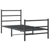 vidaXL Estrutura de cama com cabeceira e p&eacute;s 90x190 cm metal preto