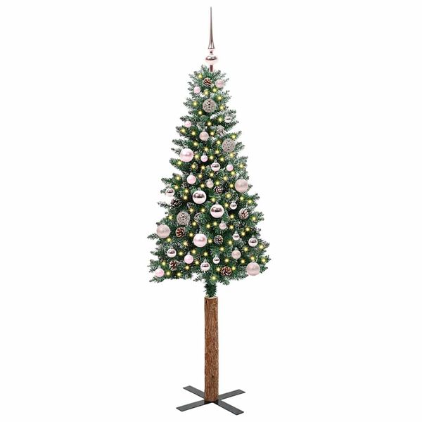 vidaXL Árvore de Natal Slim com 150 LEDs com suporte Verde 150 cm