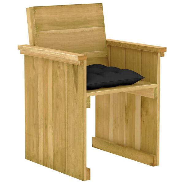 vidaXL 7 pcs conj. de jantar p/ jardim c/ almofad&otilde;es pinho impregnado