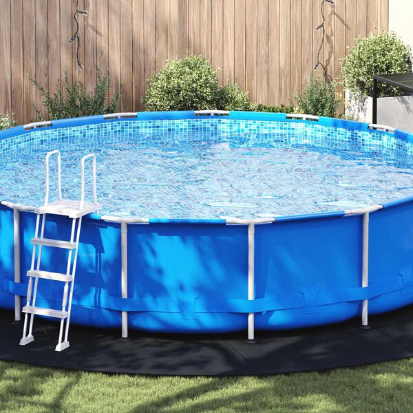 vidaXL Lona para Fundo de Piscina Preto &Oslash; 610 cm Tecido N&atilde;o Tecido