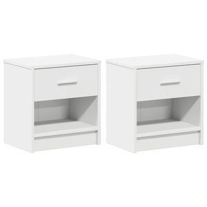 vidaXL Mesas de cabeceira 2 pcs com gaveta 39x28x41 cm branco