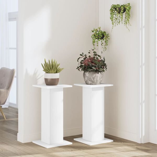 vidaXL Suportes p/ plantas 2 pcs 30x30x60 cm derivados madeira branco