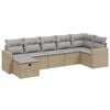 vidaXL 7 pcs conj. sof&aacute;s jardim c/ almofad&otilde;es vime PE bege misturado