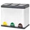 vidaXL Caixote do lixo para reciclagem com pedais 24 L a&ccedil;o inoxid&aacute;vel