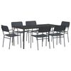 vidaXL Conjunto de sala de jantar 7 unid. Antracite A&ccedil;o
