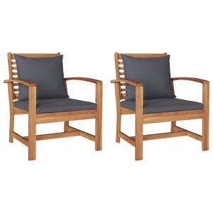 vidaXL Cadeira 2 pcs Marrom e Cinza Escuro 65 x 60 x 76,5 cm