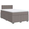 vidaXL Cama boxspring c/ colch&atilde;o 120x190cm tecido castanho-acinzentado