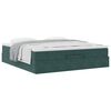 vidaXL Estrutura de cama otomana com colchão 180x200 cm verde escuro
