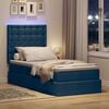 vidaXL Cama com arruma&ccedil;&atilde;o e LED com colch&atilde;o Azul 90 x 200 cm Poli&eacute;ster