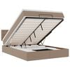 vidaXL Cama otomana com colch&otilde;es & LEDs 140x200 cm couro artificial