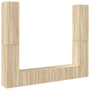 vidaXL 6pcs conjunto de m&oacute;veis de TV derivados madeira carvalho sonoma
