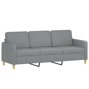 vidaXL Sof&aacute; de 3 lugares 180 cm tecido cinza-claro