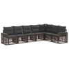 vidaXL Conjunto de Sof&aacute; de Jardim 7 unid. Cinza e Cinza Escuro vime PE