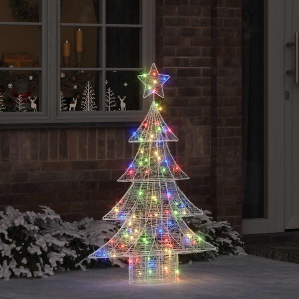 vidaXL &Aacute;rvore de Natal com 100 LEDs Multicolor 120 cm Acr&iacute;lo