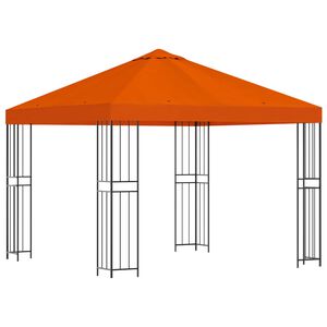 vidaXL Gazebo 3 x 3 m Laranja Poli&eacute;ster e A&ccedil;o 190 gsm