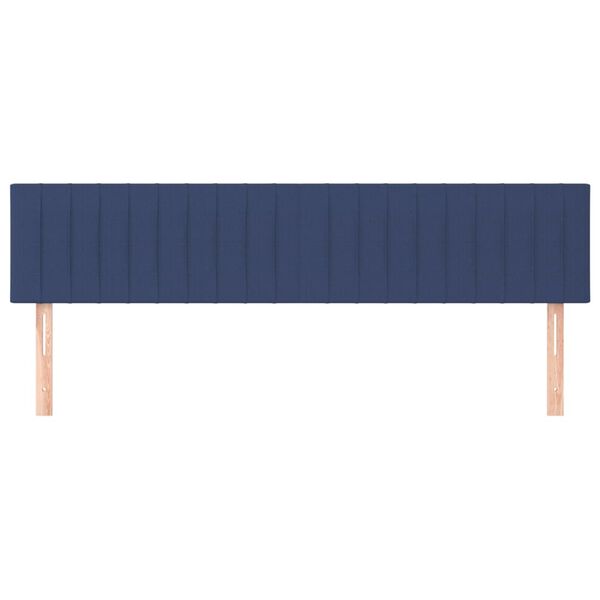 vidaXL Cabeceira de cama 2 pcs tecido 90x5x78/88 cm azul