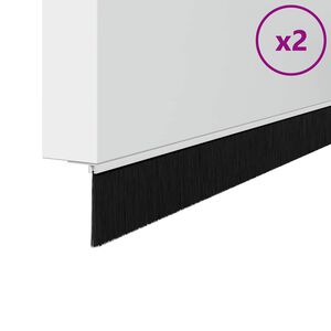 vidaXL Selos de Escovas para Porta com Parafuso 2 unid. Branco 100 cm