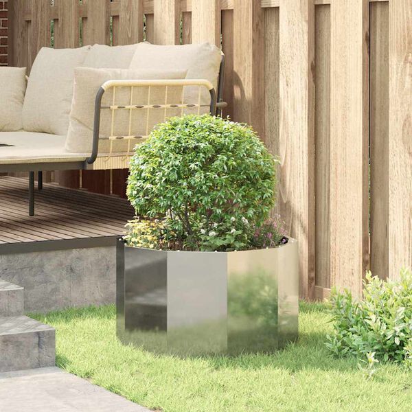 vidaXL Floreira Prateado 60 x 60 x 35 cm Aço Galvanizado