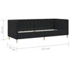 vidaXL Sof&aacute;-cama c/ colch&atilde;o e sa&iacute;da USB 90x200 cm tecido preto