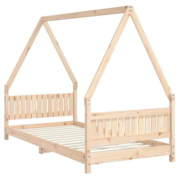 vidaXL Estrutura de cama infantil 90x190 cm madeira de pinho maci&ccedil;a