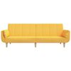 vidaXL Sof&aacute;-cama 2 lugares c/ banco e duas almofadas tecido amarelo
