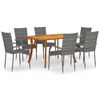 vidaXL 7 pcs conjunto de jantar para jardim cinzento