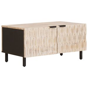 vidaXL Mesa de centro Branco 80 x 50 x 40 cm Madeira de manga maci&ccedil;a