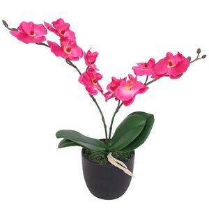 vidaXL Planta orqu&iacute;dea artificial com vaso 30 cm vermelho