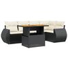 vidaXL 6 pcs conjunto sof&aacute;s de jardim c/ almofad&otilde;es vime PE preto