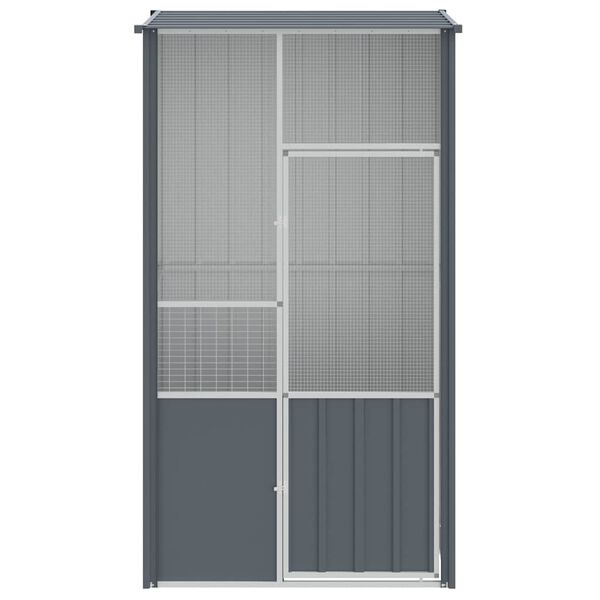 vidaXL Gaiola p/ pássaros 115x78x200 cm aço galvanizado antracite
