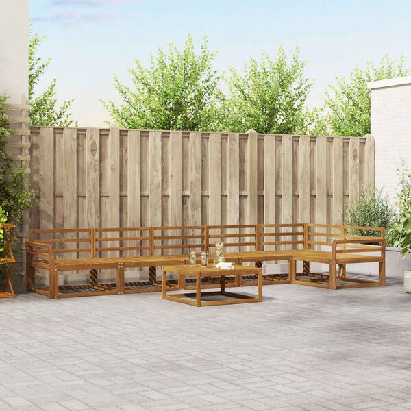 vidaXL Conjunto de Sof&aacute;s para Exterior 7 pcs Natural