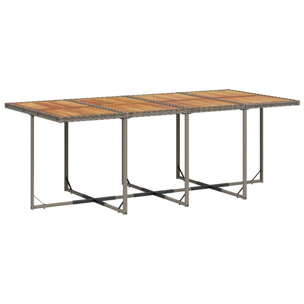 vidaXL 9 pcs conjunto de jantar p/ jardim c/ almofad&otilde;es vime PE cinza