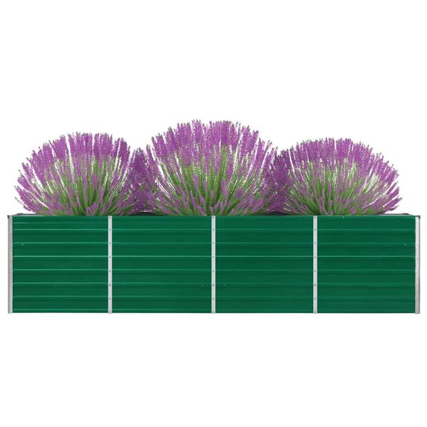 vidaXL Canteiro jardim elevado 320x40x77 cm aço galvanizado verde
