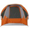 vidaXL Tenda de campismo cabana p/ 4 pessoas imperme&aacute;vel cinza/laranja