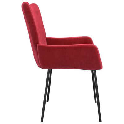 vidaXL Cadeiras de jantar 2 pcs veludo vermelho tinto
