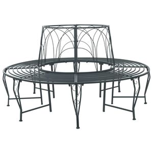 vidaXL Banco de &Aacute;rvore 8-N&uacute;mero de lugares &Oslash; 160 x 89 cm A&ccedil;o