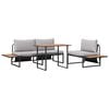 vidaXL Conjunto de Jantar para Jardim 3 pcs Cinzento-claro A&ccedil;o