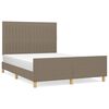 vidaXL Cama sem colch&atilde;o 140x190 cm tecido castanho-acinzentado