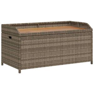 vidaXL Banco de arruma&ccedil;&atilde;o 100x50x52 cm vime PE e madeira ac&aacute;cia cinza