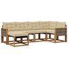 vidaXL Conjunto de Sof&aacute;s para Exterior 6 pcs Natural e Bege