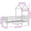 vidaXL Sof&aacute;-cama com telhado 90x200 cm madeira de pinho maci&ccedil;a