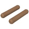 vidaXL Dowels de madeira 2 unid. Castanho &Oslash; 8 x 35 mm Madeira maci&ccedil;a