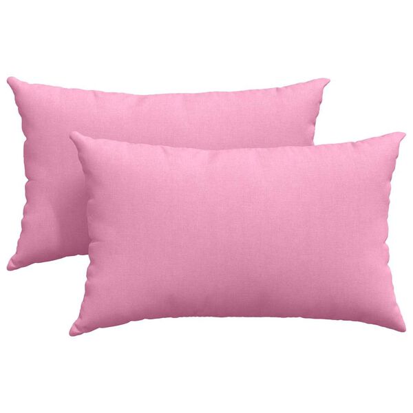 vidaXL Travesseiros de Sof&aacute; 2 pcs Rosa 50 x 30 cm tecido