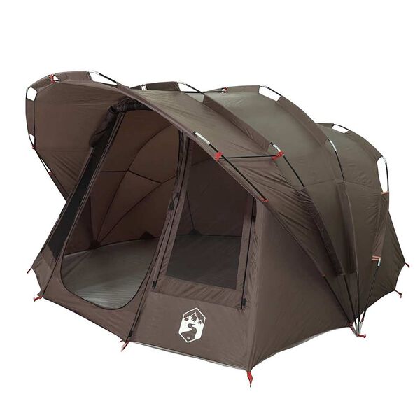 vidaXL Tenda de pesca para 5 pessoas impermeável castanho