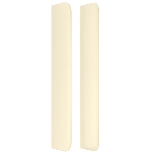 vidaXL Cabeceira cama c/ abas couro artif. 183x16x118/128 cm creme