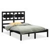 vidaXL Estrutura de cama king 150x200 cm madeira maci&ccedil;a preto