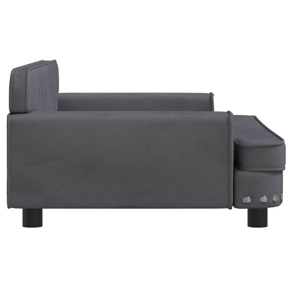 vidaXL Cama para c&atilde;es 90x53x30 cm veludo cinzento-escuro